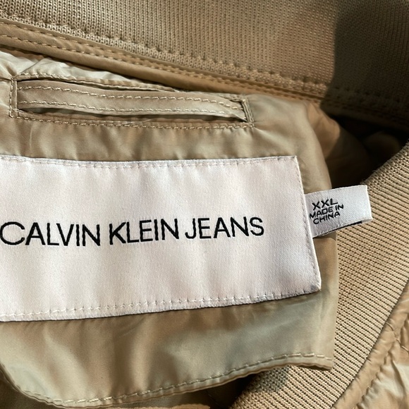 Calvin Klein Men's Quilted Bomber Liner Jacket Cream Size XXL - Picture 3 of 7
